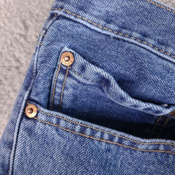 Levi's 505 Jeans Mens 42X33.5 Blue High Rise Straight Leg Denim - Picture 7 of 16